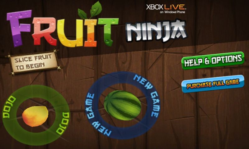 Взломанный ниндзя последняя версия. Fruit Ninja Карамболь. Fruit Ninja меню. Fruit Ninja Slice. Меню игры фрукты ниндзя.
